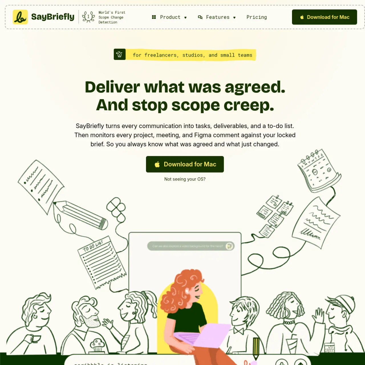 Screenshot of Say Briefly