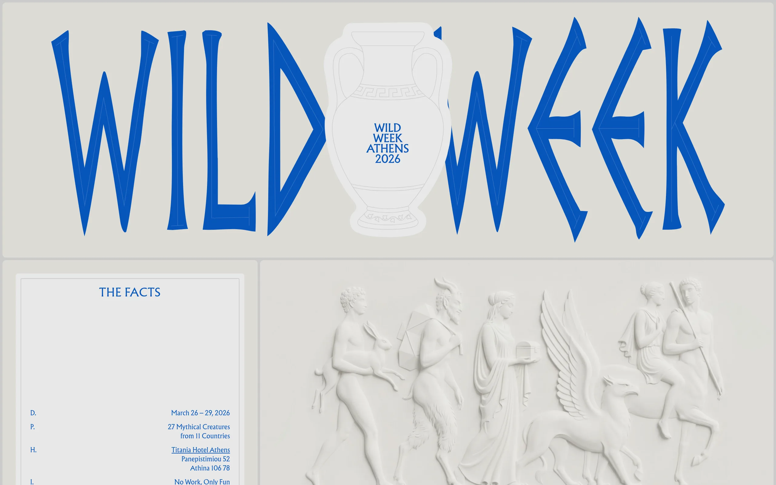 Screenshot of Wild Week Athens 2026